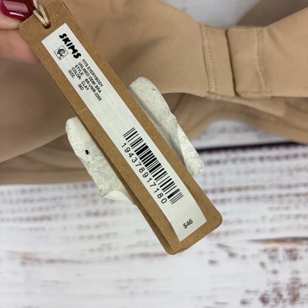 SKIMS Kim Kardashian Fits Everybody Unlined Demi Tshirt Bra 36D NWT Clay $46 - Picture 7 of 8